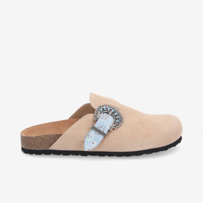 PALOMA CLOG W - SUEDE/WEST - BEIGE/BLUE